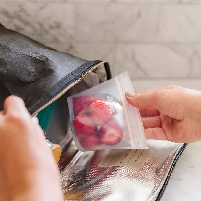 Zip Top Reusable Food Storage Bags | Short Cup [Lavender] | Silicone Meal Prep Container | Microwave, Dishwasher and Freezer Safe | Made in the USA - Image 7
