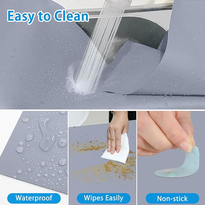 AECHY Extra Large Silicone Mat 78.74”x19.69”x0.08”, Multipurpose Silicone Mat Thick Heat Resistant Mat Shipped Rolled Up Kitchen Counter Mat Waterproof Silicone Mats for Kitchen Counter Dark Gray | Thick Nonslip Silicone Counter Mat, Waterproof Kitchen... - Image 7
