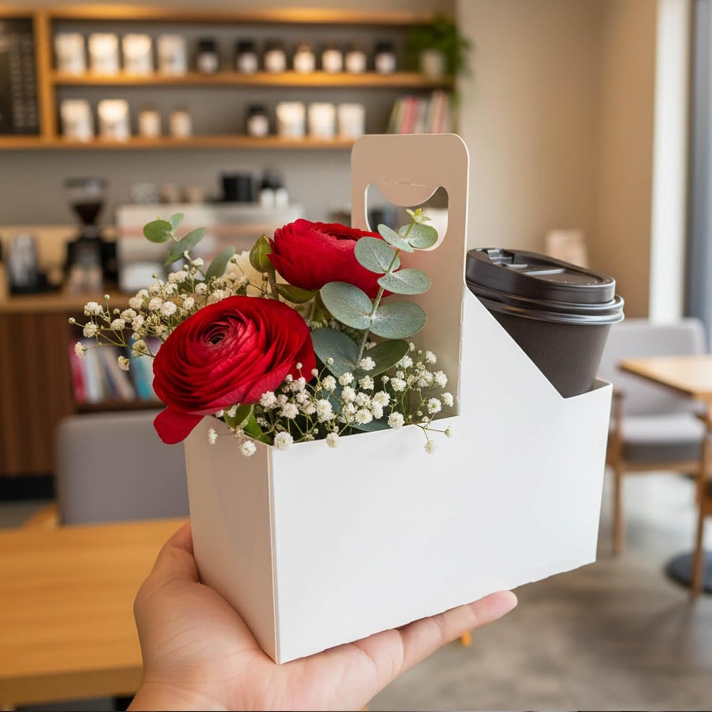 Kraft Paperboard 2-Cup Drink Carrier with Handle, 12-32 oz Coffee Cup Holder, Takeout Beverage Delivery, 15-Pack(Without Cups)