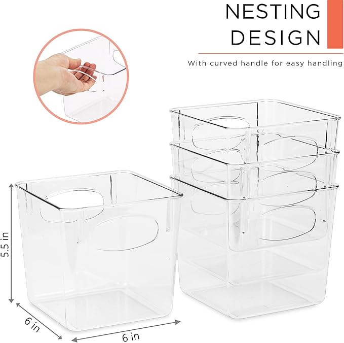 Sorbus Fridge Organizers and Storage, Clear Plastic Bins (Small, 8 Pack) | Easy-access organization for freezers, shelves, drawers, closets and pantries; supports sorting and visibility. - Image 2