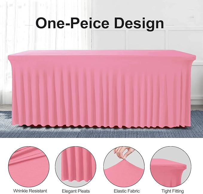 BDDC One-Piece Spandex Table Cloth Skirt for 6FT Rectangle Tables - Image 2