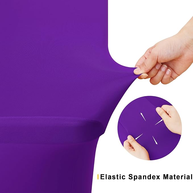 Smiry 2 Pack Spandex Table Cloth 6FT, Elastic Fitted Purple Tablecloth - Image 5