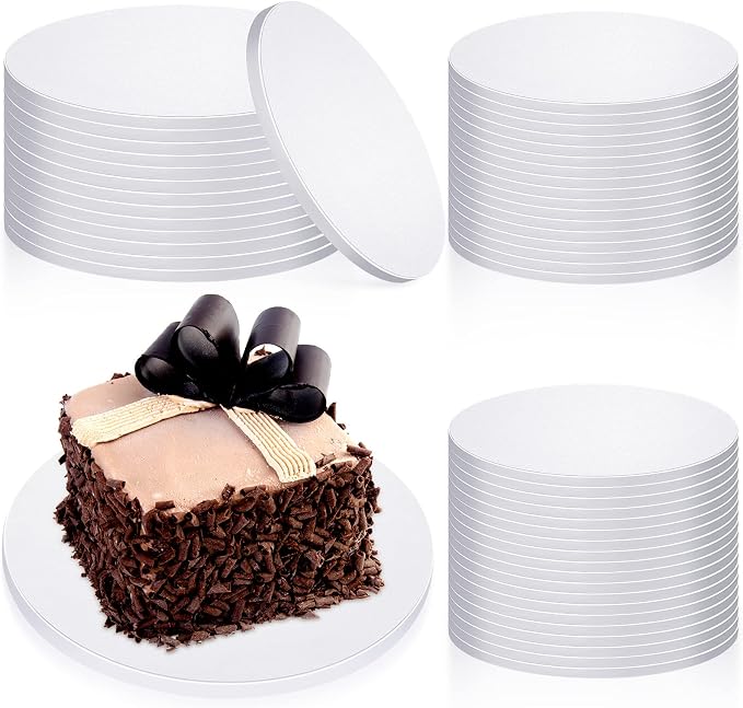 Bokon 12 Inch 50 Pcs Round Cake Boards,White by Bokon
