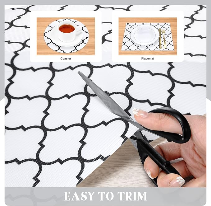 Glotoch Drawer Liner and Shelf Liner, 24" W x 240" L, White Quatrefoil - Image 7