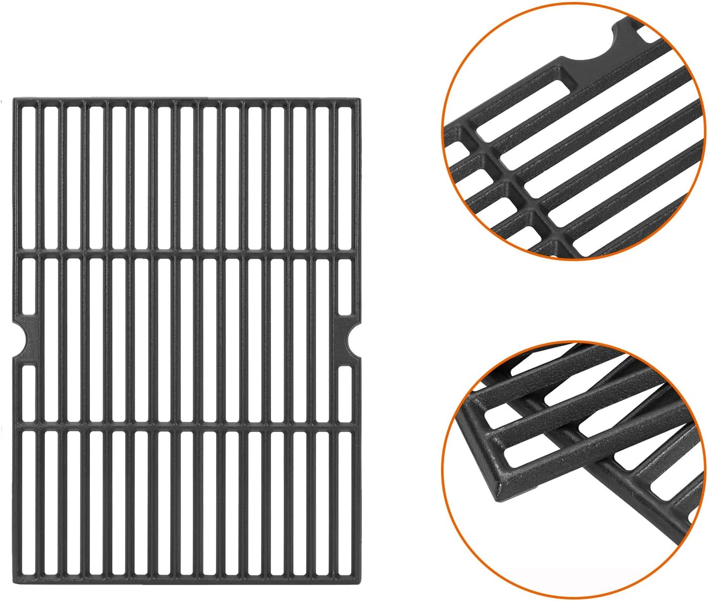 BBQ Future Cooking Grate Replacement for Master Chef G45301 G45303 G45308 G45309 G45311 G45313 Grill, Heavy Duty Matte Cast Iron Grill Grid for MasterChef BBQ Parts
