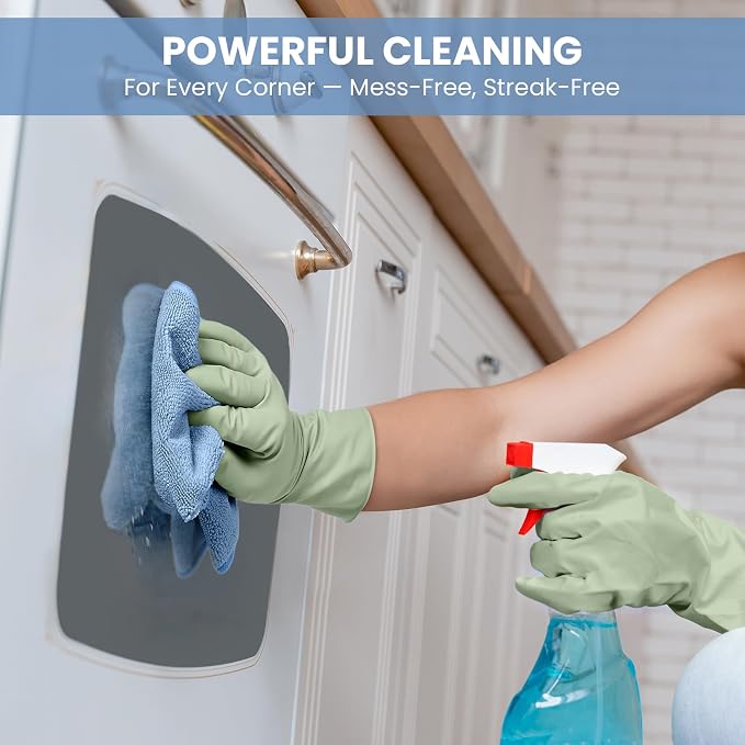 SIFANGKE Microfiber Cleaning Cloth, 12 Pack Blue Cleaning Rags for Housekeeping, Reusable Microfiber Towels for Car, Kitchen, Bathroom and Household Cleaning Supplies, 11.8"X11.8" - Image 6