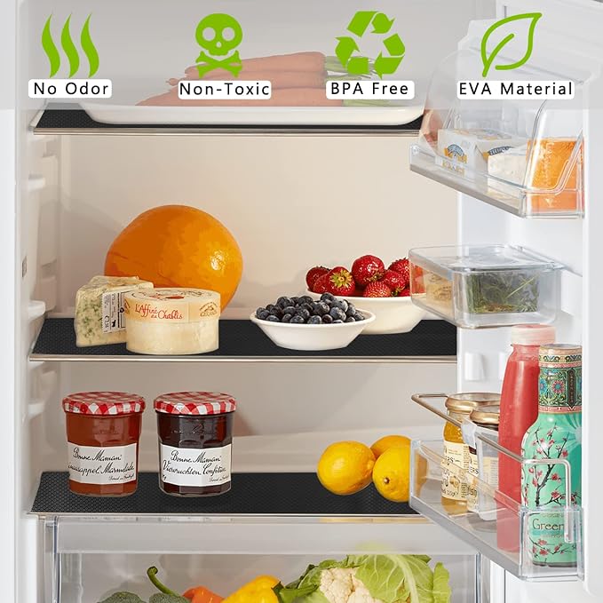 Shelf Liner Kitchen Cabinet Drawer Mat, 11.8"W x 393.7"L Non Adhesive Black - Image 5