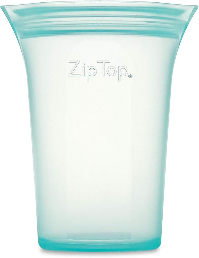 Zip Top Reusable Food Storage Bags | Small Cup [Teal] | Silicone Meal Prep Container | Microwave, Dishwasher and Freezer Safe | Made in the USA - Image 2