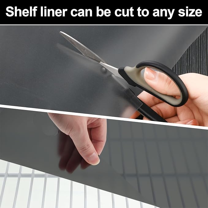 Barydat 8 Pcs Frosted Plastic Shelf Liner Waterproof Non Adhesive Shelf Mats for Wire Shelves Strength Wire Shelving Cover for Kitchen Shelving Unit Pantry Cabinet Storage (Dark Gray,12 x 48 Inch) - Image 3