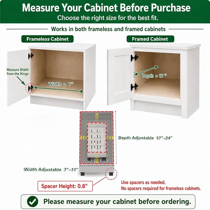 Fokyfok 2PC Pull Out Cabinet Organizer,Expandable,No Drill,Heavy Duty - Image 2