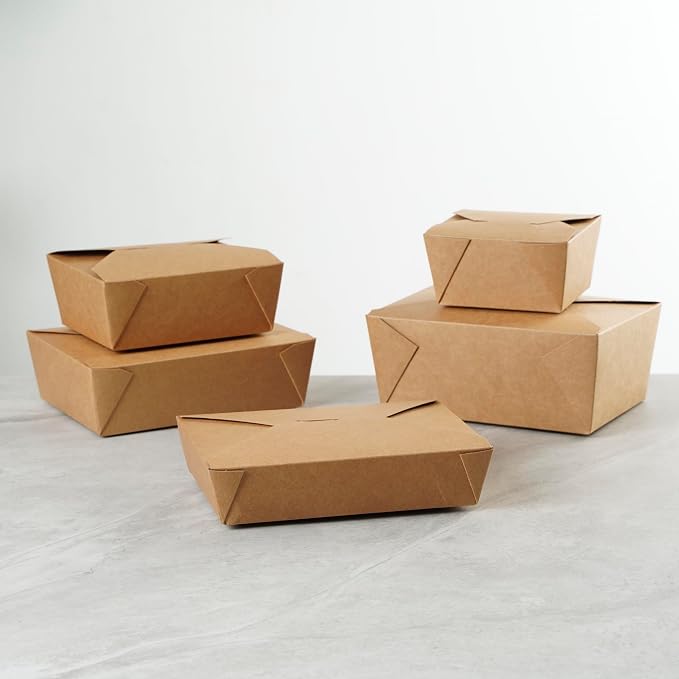 Restaurantware-Bio Tek 8.5 x 6.3 x 2 Inch Food Containers, 200 Durable Noodle Boxes - Disposable, Sustainable, Kraft Paper 49-Ounce Takeout Boxes, Rectangle, For Takeouts, Or Picnics - Image 9