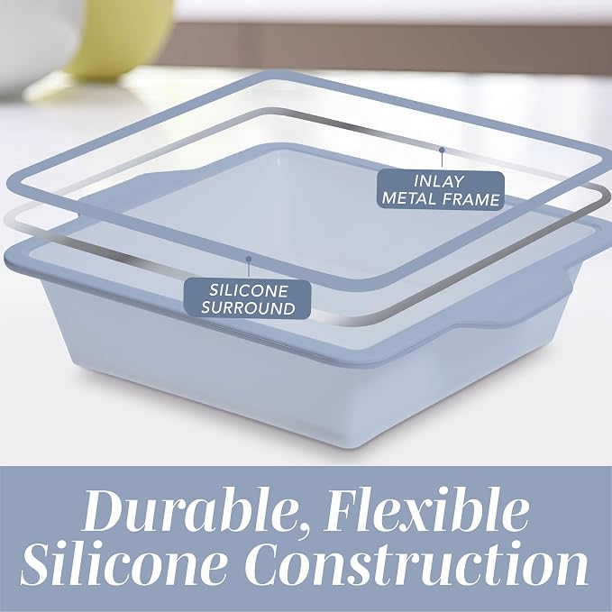 COOK WITH COLOR 17 Pc. Silicone Baking Pan Set - Non-Stick & Easy Clean Silicone Muffin Pans for Baking with Sturdy Metal Frame for Stability, Flexible Cake Molds, Includes Measuring Cups and Spoons - Image 7