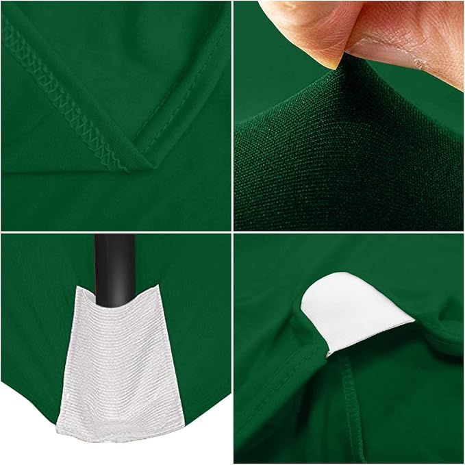 MDS® Pack of 20 Spandex Tablecloth 4FT Tight Fitted Stretch Table Cover – Washable Wrinkle-Free Reusable Elastic Patio Tablecloth for Wedding, Party, Banquet, Trade Show, Event Décor - Green - Image 4