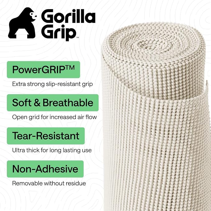 GORILLA GRIP powerGRIP Drawer Shelf and Cabinet Liner, 12" x30', Snow White - Image 2