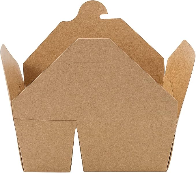 Restaurantware-Bio Tek 47 Ounce Paper Take Out Containers, 200 2-Compartment Kraft Take Out Boxes - Greaseproof, Tab-Lock Closure, Kraft Paper To Go Boxes, Sturdy, Safe For Hot Or Cold Foods - Image 9