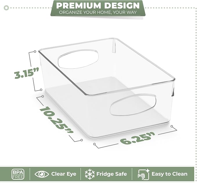 Sorbus Fridge Organizers and Storage, Clear Bins (Medium, 10 Pack) - Image 3
