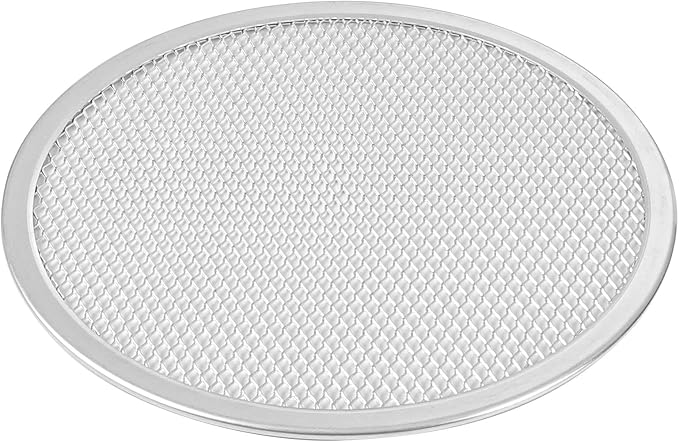 Restaurantware 9 Inch Aluminum Pizza Screen Pack of 12 Mesh Baking Tool For Crispy Crust, Lightweight Stackable Seamless Rim Rust-Resistant Baking Screen, Reusable for Pizzerias, Home Oven Use by Restaurantware