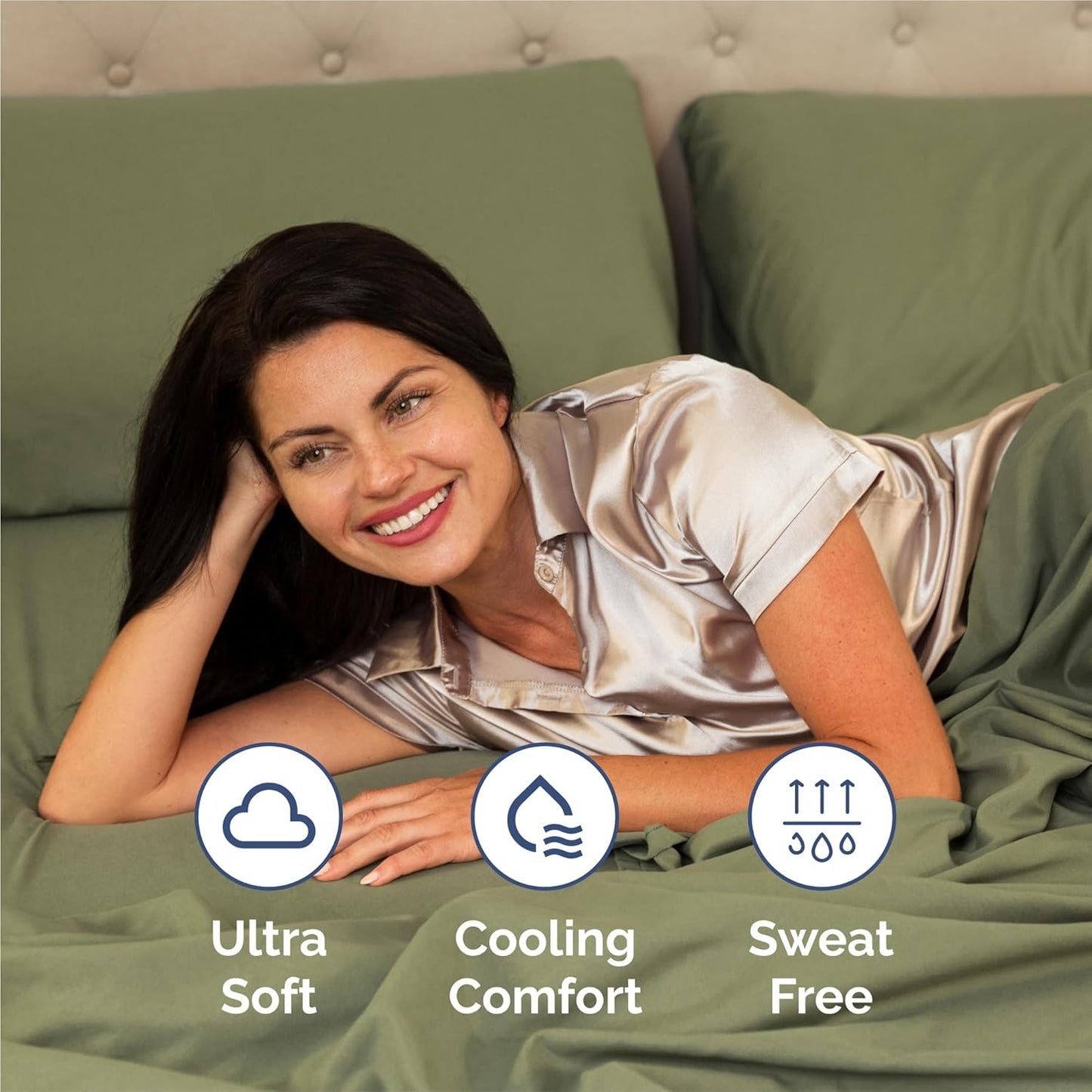 King Size 4 Piece Sheet Set - Comfy Breathable & Cooling Bed Sheets Set - Hotel Luxury Bedding for Women, Men, Kids, Teens, Boys & Girls - Deep Pockets, Soft and Wrinkle Free - Oeko-Tex - Sage Green