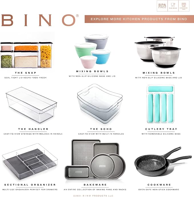 BINO | Plastic Storage Bins, Square - 12 Pack | THE LUCID COLLECTION | Multi-Use Organizer Bins | Built-In Handles | BPA-Free | Pantry Organization | Home Organization | Fridge Organizer | Freezer Org - Image 8