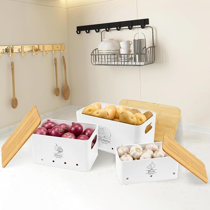5 Pack Potato Onion Garlic Storage Set, Onion Garlic Potato Storage Set - Image 2