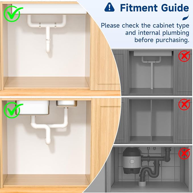 Insputer Upgrade Expandable Under Sink Organizer, 2 Tier Metal Under Cabinet Storage with 3 Slide Rails, Height Adjustable, Thickened Pull Out Drawer Shelf for Bathroom, Kitchen, Laundry, Pantry - Image 3