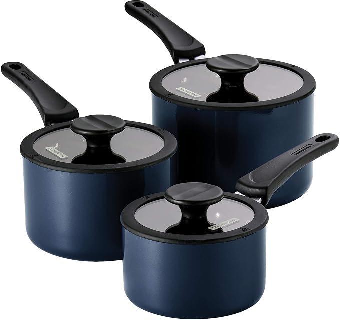 Tramontina Non Stick 6-Piece Nesting Sauce Pan Set with Lids - Naval - Image 2
