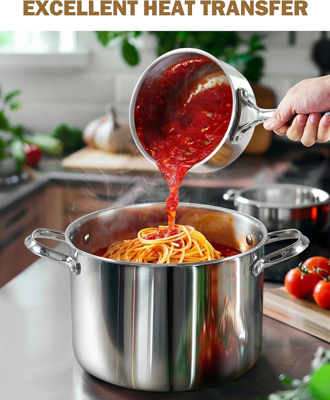 Cooks Standard Multi-Ply Clad 1.5 Quart Stainless Steel Saucepan with Glass Lid, Small Kitchen Induction Cooking Sauce Pot Pan, Dishwasher & Oven Safe, Compatible with All Cooktops - Image 6
