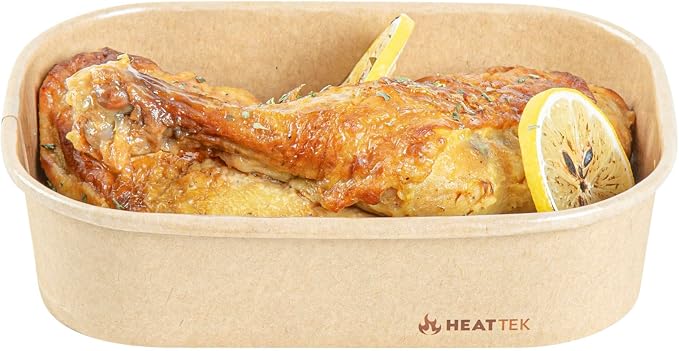 Restaurantware Microwaveable Takeout Container 25 Count 16.9 Ounces Paper Oven-Safe Food Box Meal Prep Sturdy Design Kraft - Image 8