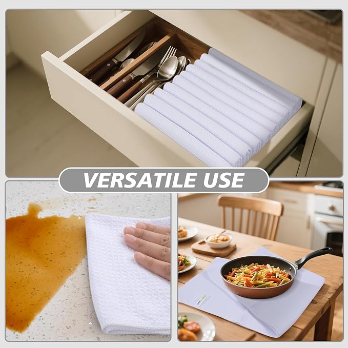 SINLAND Sublimation Blank Towels Waffle Kitchen Towel White 20x28 10 Pack - Image 6