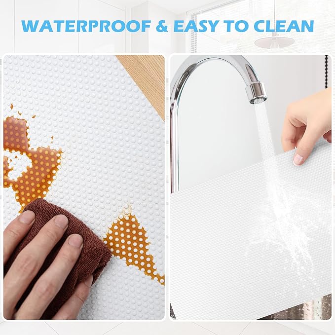 Drawer Liners, Waterproof Shelf Liner, Anti-Slip Non-Adhesive BPA Free Kitchen Cupboard Cabinet Liner Refridge Fridge Mats Sink Protector Strong Durable for Home (White/11.8in x 20Ft) - Image 2