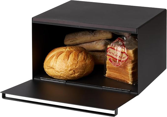 YAMAZAKI Home Tower Bread Box Keeper Holder Container, Metal Bread Holder Saver, Slim Space Saving Counter Storage - Horizontal - Steel | Sleek metal bread holder and saver container. Slim, space-saving design fits countertops. Adds practical everyday ... by Unknown