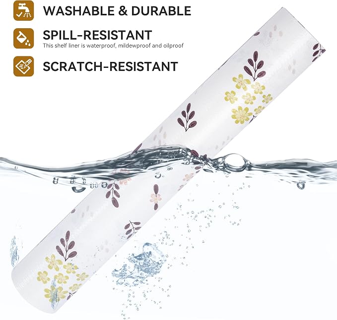 Shelf and Drawer Liner for Kitchen Cabinet Blush Petals Floral 12In x 20Ft - Image 2