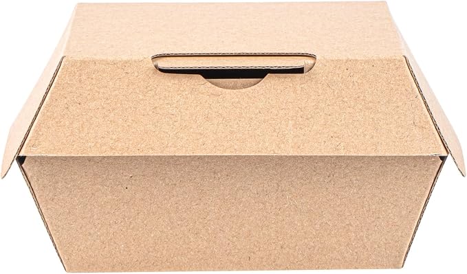 Restaurantware Clamshell Take Out Container 100 Pack of 4 x 4 x 2.8 Inch Paper Sustainable Take Out Box Grease-Resistant Food Box Kraft Burgers and Sandwiches Container - Image 12