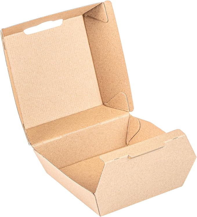 Restaurantware Clamshell Take Out Container 100 Pack of 4 x 4 x 2.8 Inch Paper Sustainable Take Out Box Grease-Resistant Food Box Kraft Burgers and Sandwiches Container - Image 10