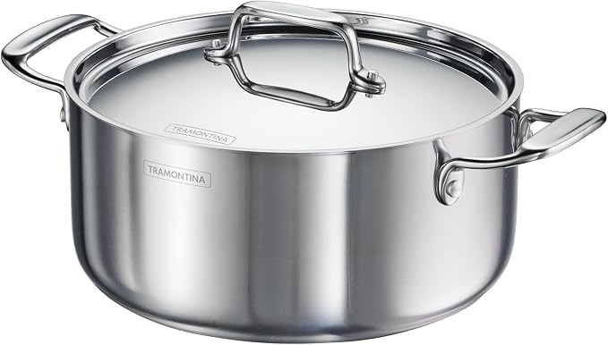 Tramontina Utsava Tri-Ply Clad Stainless Steel 5-Quart Casserole with Lid - Image 7