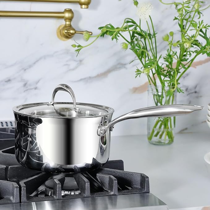 KEAWELL K3 Premium Tri-Ply Fully Clad Saucepan with Lid (3-Qt) - Image 2