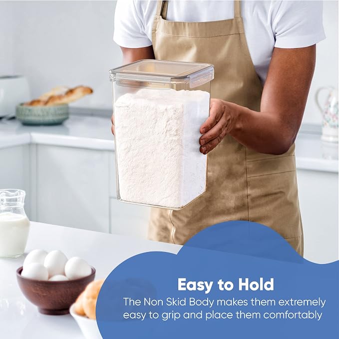 Chef's Path Extra Large Food Storage Containers (8 Pack) with Lids Airtight for Flour Sugar & Rice - Airtight Kitchen & Pantry Organization for Bulk Food Storage - with Markers Labels & Measuring Cups - Image 8