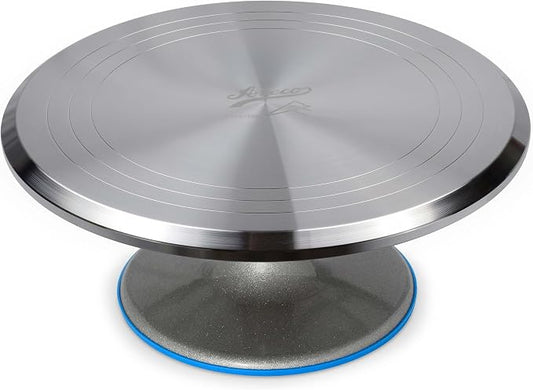 Ateco Revolving Cake Decorating Stand, 615 12" Round, Aluminum Base, White by Ateco