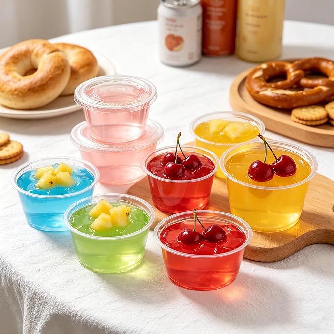 BYSNOW 360 Sets 5.5 oz Plastic Jello Shot Cups with Lids, Small Portion Cup | Clear Disposable Condiment Cups, Mini Sample Cups, Airtight Sauce Containers for Salad Dressing, Snacks, Souffle, Daily Use - Image 6
