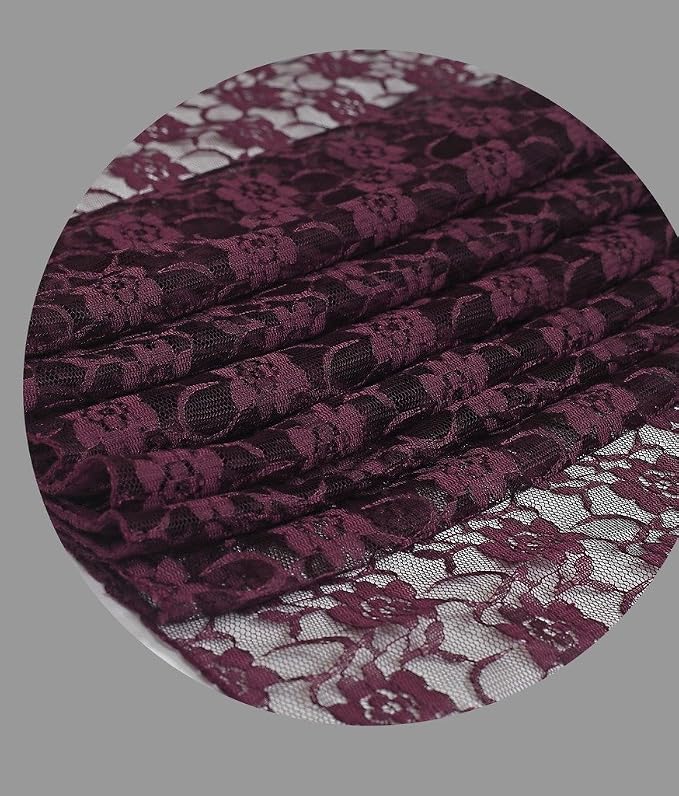 VDS Pack of 15 Floral Lace Table Runners Centerpiece Cloth Linen for Wedding Bithday Graduation Engagement Ceremony Events Party Banquets Table Decoration (12x108 inch) (Plum) - Image 3