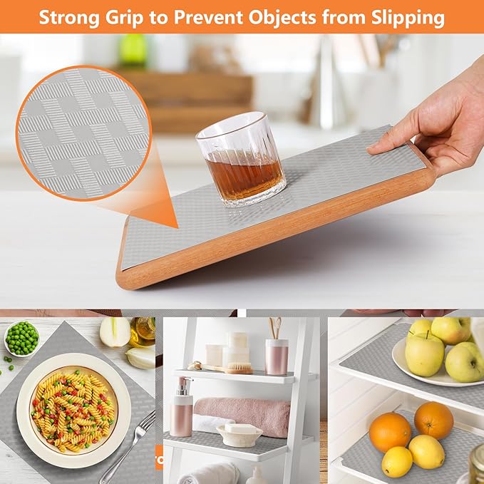 Shelf Liners for Kitchen Cabinets Non Adhensive,Grey 23.6"× 157.4" - Image 7
