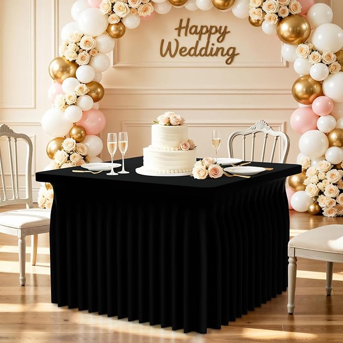 Smiry Spandex Elastic Fitted Table Cloth Skirt for 3FT Square Table - Image 7