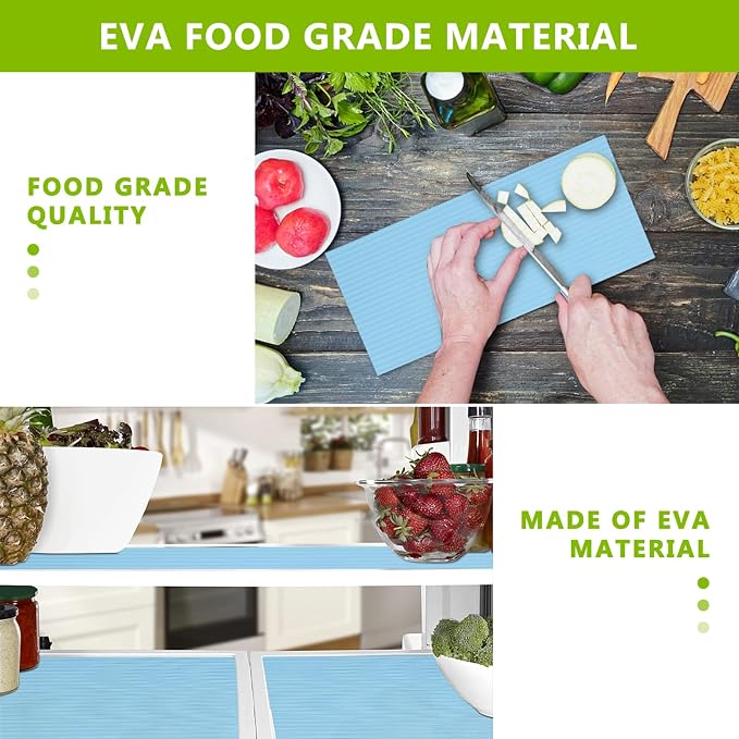 Shelf Drawer Liner for Kitchen Cabinets, Durable Pantry Shelving Liners for Tool Box Closet Refrigerator Non Stick Waterproof Plastic Cabinet Protector Liners Mat Washable, Blue 23.6 x 78.7 inches - Image 5