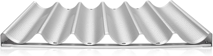 GRIDMANN 18" x 26" Commercial 6 Count Long Aluminum Baguette Pan, Perforated French Bread Loaf Baking Pan - Image 5