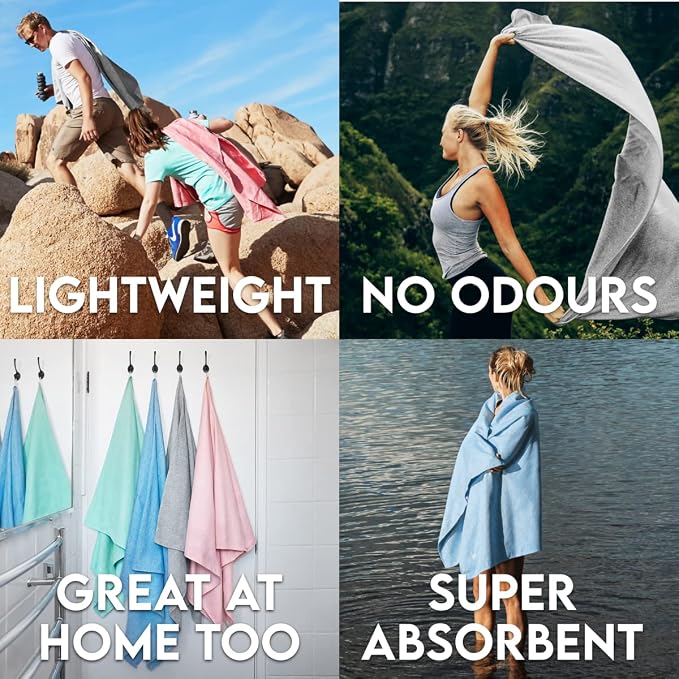 Dock & Bay Beach Towel - Quick Dry, Sand Free - Compact, Lightweight - 100% Recycled - Includes Bag - Essential - Deep Sea Navy - Large (160x90cm, 63x35) - Image 5