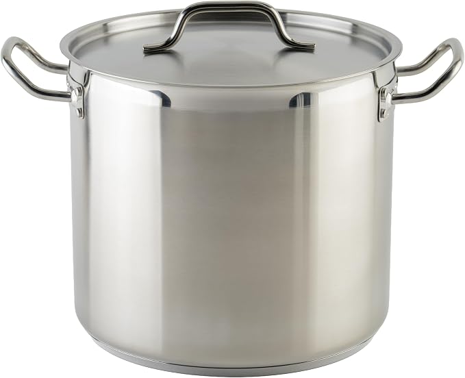 Winware Stainless Steel 16 Quart Stock Pot with Cover, Silver by Winco