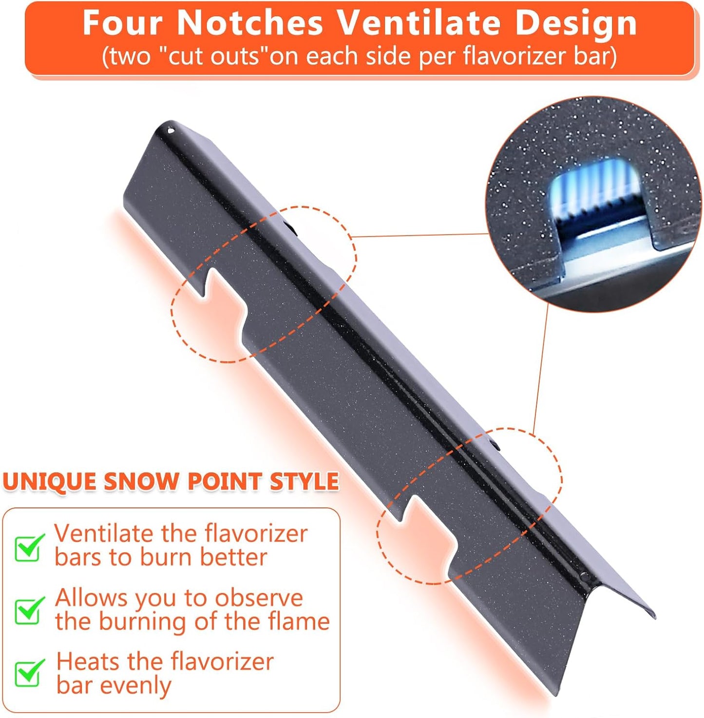 QuliMetal 7637,7635 Grill Parts for Weber Spirit E-210, Spirit 200, GS4 Spirit II 200, Spirit II E-210 Series, Spirit II E-210 Gas Grills,(Front-Mounted Control),15.3" Flavorizer Bars & 17.5" Grates