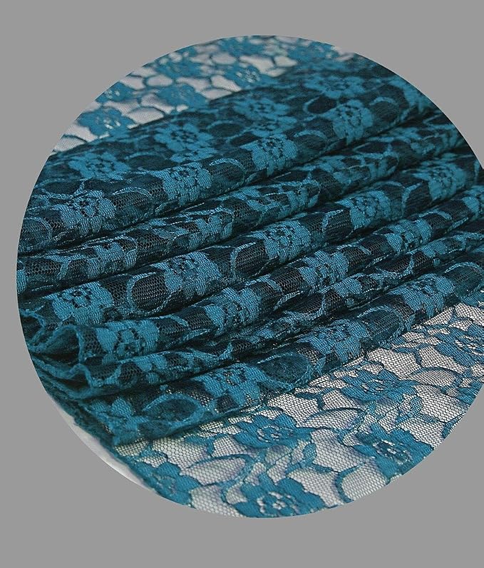 VDS Pack of 12 Floral Lace Table Runners Centerpiece Cloth Linen for Wedding Bithday Graduation Engagement Ceremony Events Party Banquets Table Decoration (12x108 inch) (Dark Teal) - Image 3