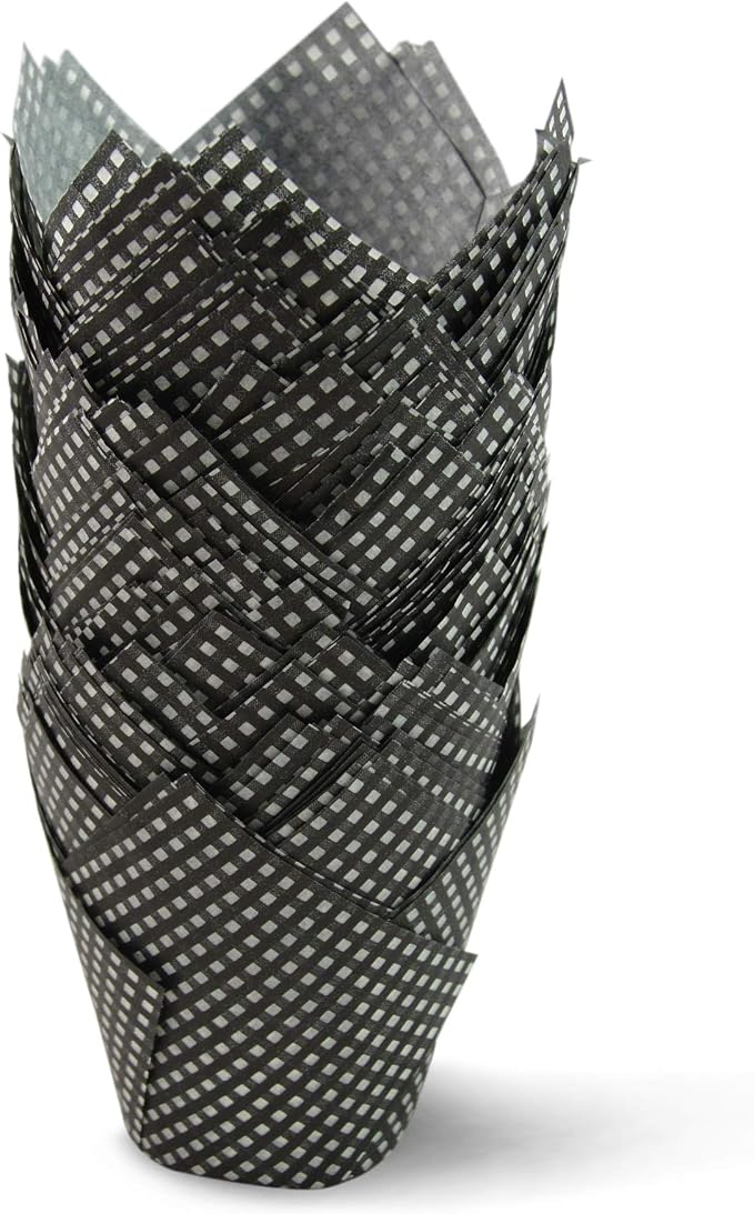1000pcs Black Check Medium Size Tulip Baking Cups Cupcake Liners Muffin Liners Greaseproof Paper - Image 2