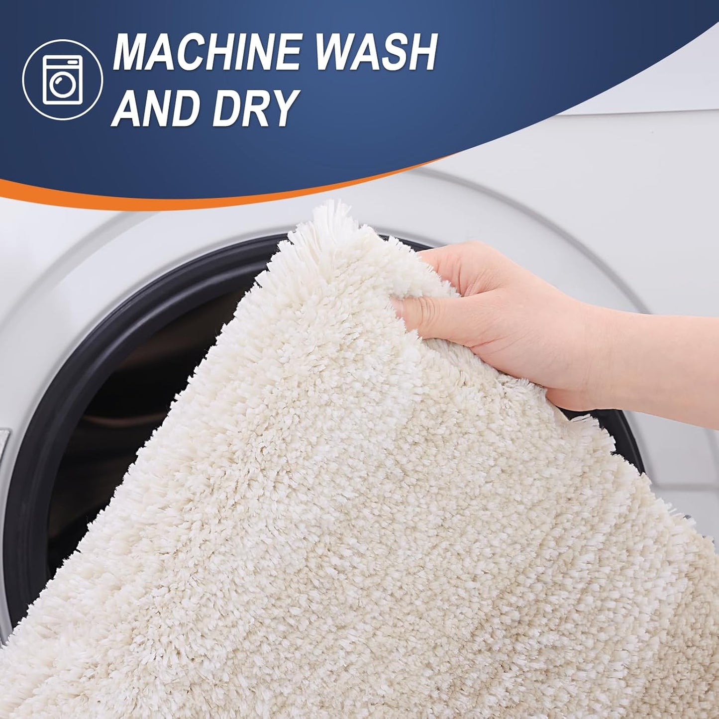 OLANLY Bathroom Runner Rugs 47x17, Extra Soft Absorbent Microfiber Bath Rugs, Rubber Backing, Quick Dry, Washable Bath Mats for Bathroom Floor, Tub and Shower, Home Decor Accessories, Light Beige